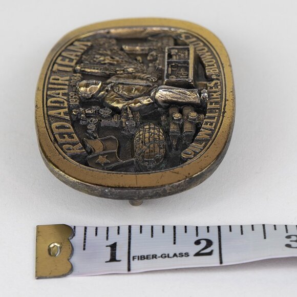 Red Adair Team Oil Well Fires Blowouts 25th Anniversary Belt Buckle Made In USA - Picture 8 of 10